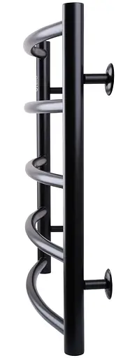 Водяна рушникосушка Unio LD W 500-500-5 BLK Драбинка Дуга чорна, Чорний матовий - фото 3