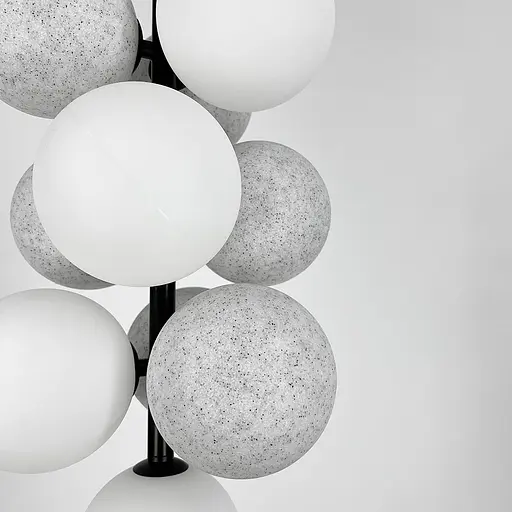 Підвісний світильник на 4 білих та 6 сірих кульок | Арт. 909/10 BK+WT+WT | Line F - фото 4
