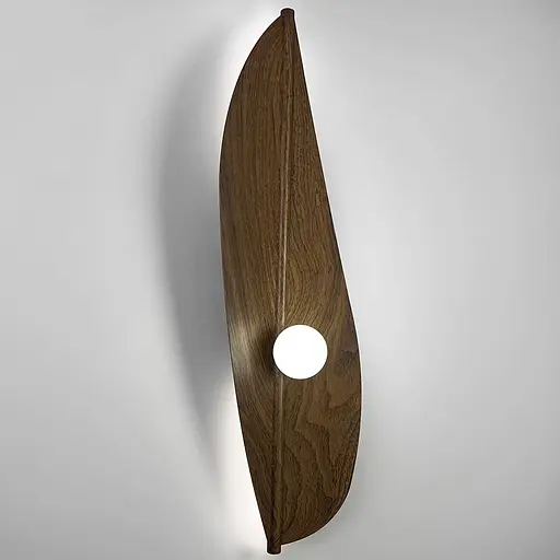 Природне бра у формі витонченого дерев'яного листка 63х22 см Арт. AAC03/620 Line F - фото 6