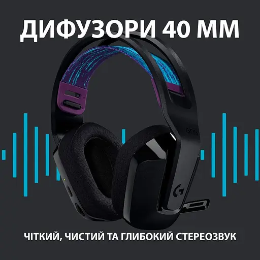 Ігрова гарнітура Logitech G535 Lightspeed Wireless Black (981-000972) - фото 9