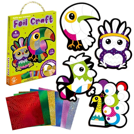 Набір для творчості "Foil craft Birds" VT4433-12, 18 аркушів фольги - фото 2