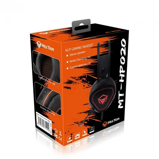 Дротова гарнітура Meetion Gaming Backlit MT-HP020, USB, 2х3.5mm, 1.8m, black - фото 7