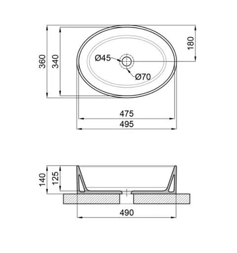 Раковина Qtap Kolibri без донного клапана QT10113054WN - фото 4