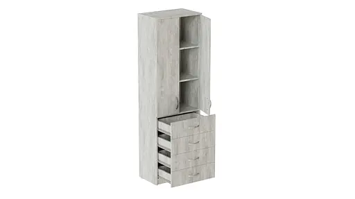 Шкаф Анжело Ferrum-decor на 3 полок с 2 дверями и 4 ящика 1900x600x380 ДСП Бетон 16 мм (FRD-104994)