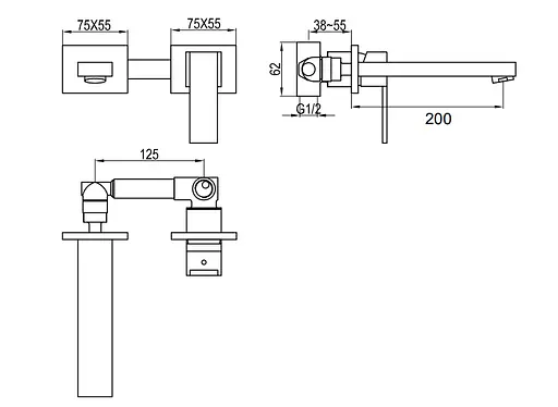 Змішувач для умивальника Kohlman Excelent хром + Box прихованого монтажу QW183H-20 Хром - фото 4
