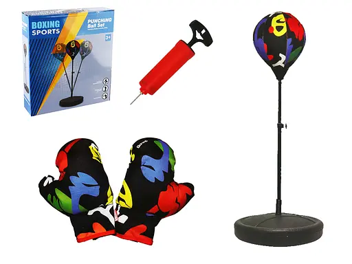 Боксерський набір дитячий, груша на металевій стійці, 2 перчатки, насос MR1252