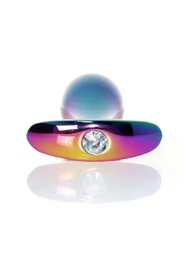 Анальна пробка Jewellery Multicolour Plug Clear L 10.5 см (мульті) - фото 2