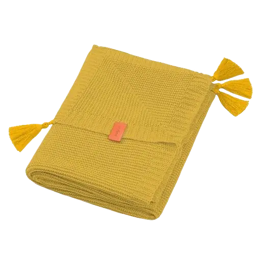 Уценка. Детское одеяло BabyOno бамбуковое с бахромой 100х75 см желтое (546/03) - фото 1