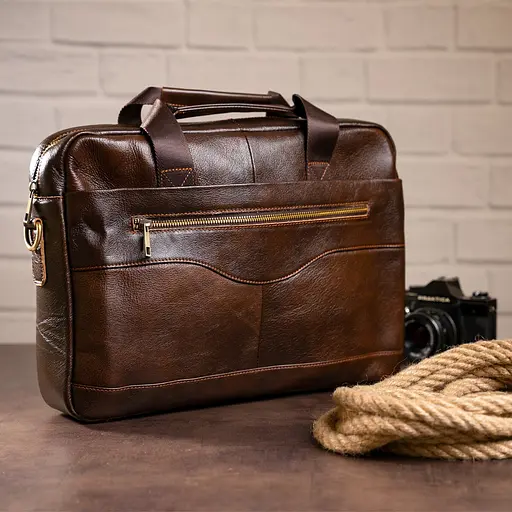 Чоловіча шкіряна сумка Vintage 40х29,5х7 см sum0012312 - фото 1