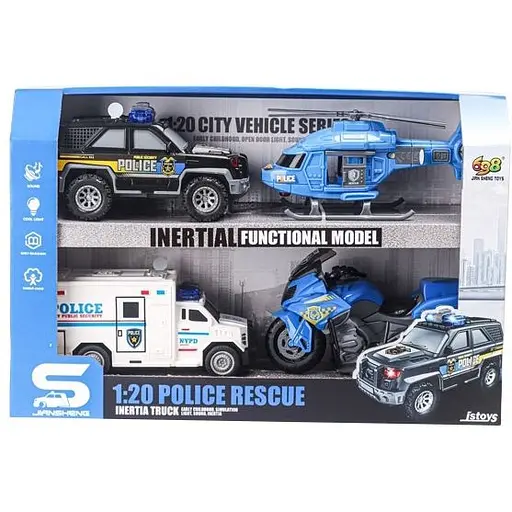 Набор полицейского транспорта Cars S 4 в 1 (CJ-4835123) - фото 1