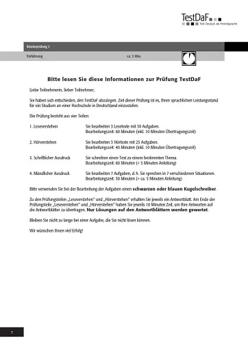 TestDaF Musterprufung 5. Heft mit Audio-CD. Test Deutsch als Fremdsprache - фото 6