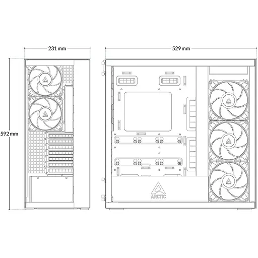 Корпус Arctic Xtender VG White (ACPCC00017A) без блока питания - фото 11