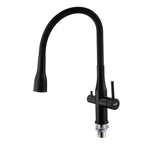 Змішувач для кухні на дві води Koer KI-72024-05 KR5012 Чорний матовий - фото 5