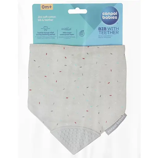 Слюнявчик Canpol babies с прорезывателем серый (26/902_grey) - фото 3