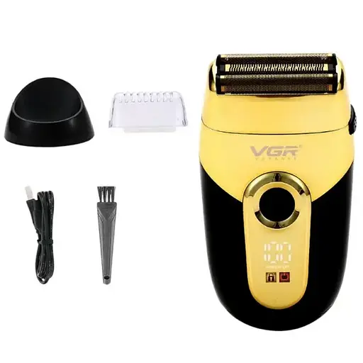 Електробритва Шейвер VGR V-383 IPX4 з подвійним лезом Золотистий - фото 6