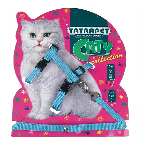 Набор шлей и поводок для кошек TatraPet Caty голубой 1 х 25 см 