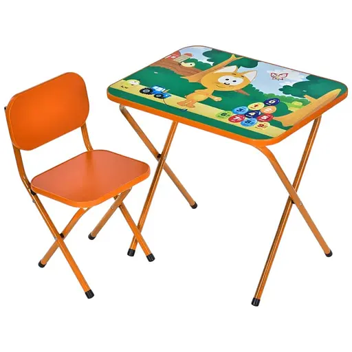 Детский столик Bambi Кот M 5968-7 складной со стульчиком цифры