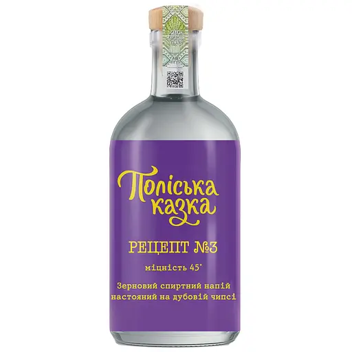 Зерновой спиртной напиток настоянный на чипсах дубовых Поліська казка Рецепт номер 3 45% 0.7 л