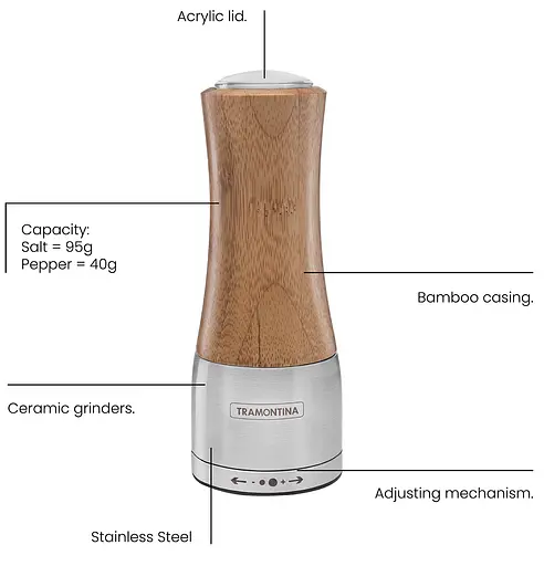 Млин для спецій TRAMONTINA Realce Бамбук (6747182) - фото 3