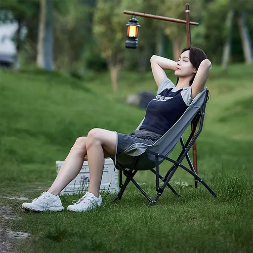 Складаний туристичний стілець Naturehike CNK23JU0001 (Світло-сірий) - фото 4