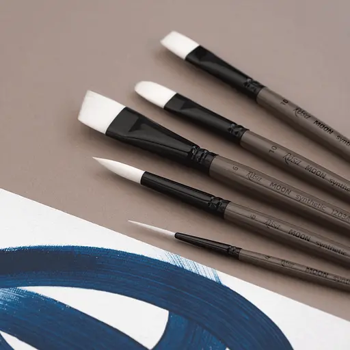 Пензель синтетика кругла MOON 1203R №0 коротка ручка Rosa - фото 4