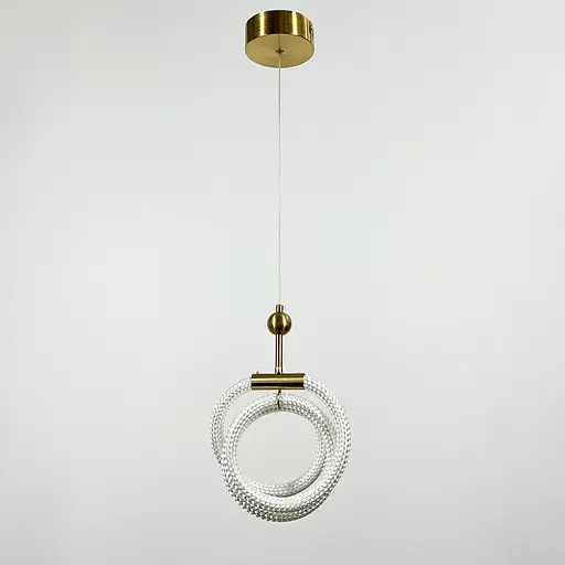 Латунний підвіс із трьома завитками обплетеного неону 33 Вт | Арт. MJ 201-400 AB | Line F - фото 7