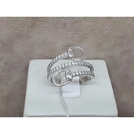 Серебряное кольцо Грона с фианитами. Артикул 1621/1Р-CZ 17 16,5 - фото 4