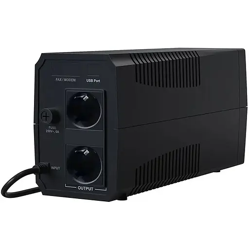 ДБЖ Marsriva MR-UF600, 600ВА/360Вт, Line-Interactive, LED version, 2хSchuko, 1x12V/7Ah - фото 3