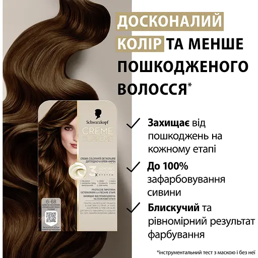 Фарба для волосся Creme Supreme №6-68 карамельний темно-русявий - фото 7