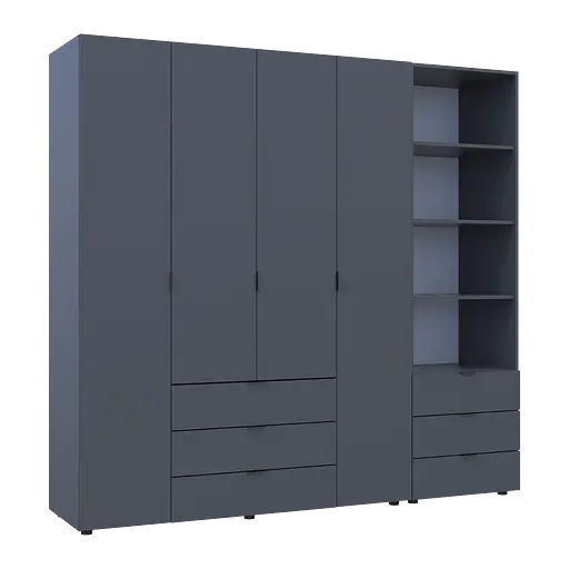 Шкаф для одежды Doros Гелар Графит 4ДСП с пеналом 215х49.5х203.4 (42005170) - фото 6