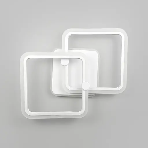 Потолковая минималистичная LED люстра в белом металлическом корпусе 50х43 см | Line F | Ст. 2503/2 WT - фото 1