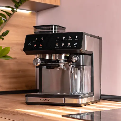 Кавоварка ріжкова Sokany SK-04032 1800Вт з кавомолкою 4в1 2.6л 20 бар - фото 10