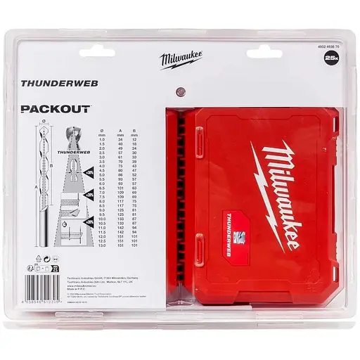 Набор сверл по металлу Milwaukee Thunderweb HSS-G 1-13 мм 25 шт. (4932493870) - фото 5