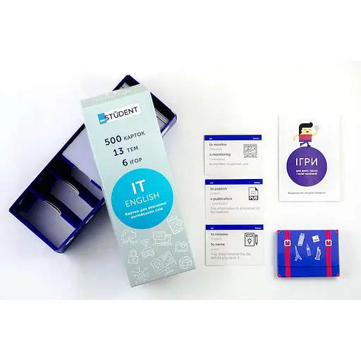 Настольная игра English Student Карточки для изучения английского языка IT English Student (укр.) (41315787) - фото 1