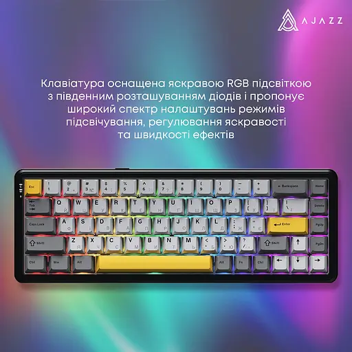 Клавіатура Ajazz AK680 MAX Magnetic Switch RGB USB Black (AK680-M-BGY-AW) - фото 7