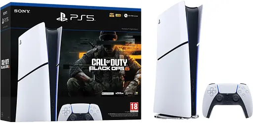 Игровая приставка Sony PlayStation 5 Slim Digital Edition White без Blu-ray привода + игра Call of Duty: Black Ops 6 (код активации) - фото 1