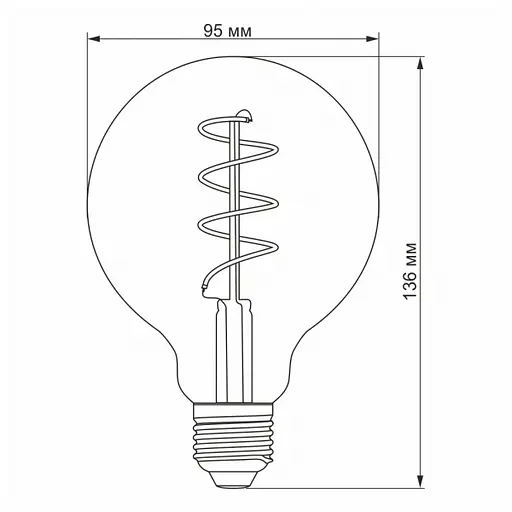 LED лампа VIDEX Filament G95FASD 5W E27 2200K дімерна бронза - фото 4
