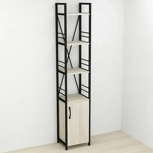 Этажерка 4/34 Ferrum-decor Серии Конект с тумбой 179x34x28 Черный ДСП Сонома (FRD-104466)