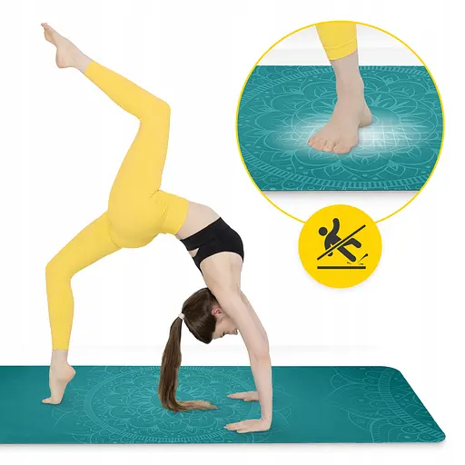 Коврик (мат) спортивный 4FIZJO замша 183 x 61 x 0.15 см для йоги и фитнеса Green (P-5905973404396) - фото 12