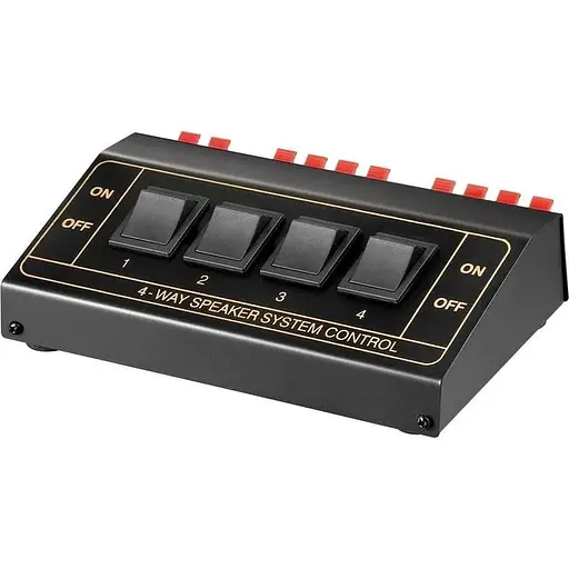 Перехідник аудіо Goobay Terminal block 8x2 F/F Switch Speaker 4xPair 200W чорний