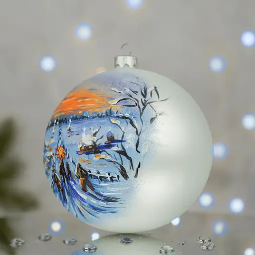 Ялинкова прикраса Санта Шоп Різдвяні колядники скло (4820001179873) - фото 3