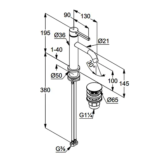 Змішувач для умивальника одноважільний 100 Kludi Nova Fonte білий 202885315 - фото 2