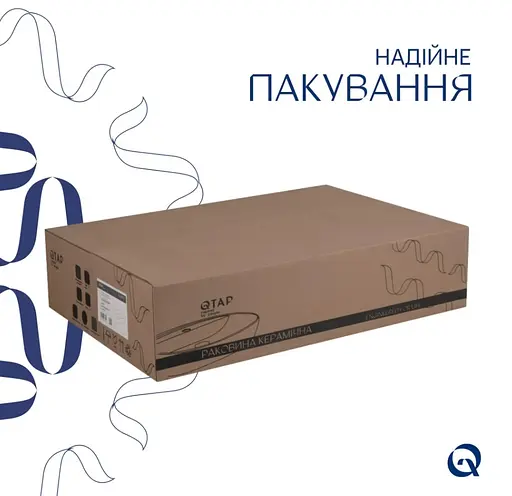 Раковина накладна Qtap Scorpio 550х390х120 мм, White, прямокутна, без донного клапана QT14112243WN - фото 4