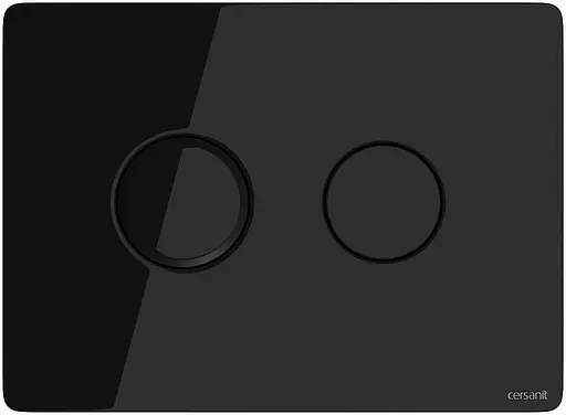 Кнопка змиву Cersanit Accento Circle пневматична кругла чорна скляна глянець S97-053 - фото 1