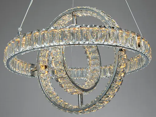 Світлодіодна люстра Romin підвісна 2 кільця золото 86 Вт - фото 3