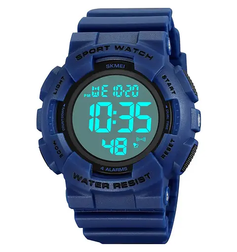 Чоловічий наручний спортивний годинник Skmei 2081 Синій з білим - фото 4