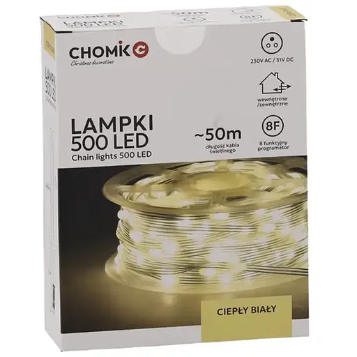 Гірлянда електрична Chomik на котушці 500 лампочок 52.9 м теплий білий (5900779880115) - фото 5