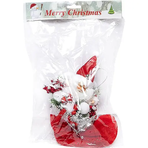 Новорічна прикраса "Чобіт з прикрасою" 23K-113, 20 х 35 см - фото 2