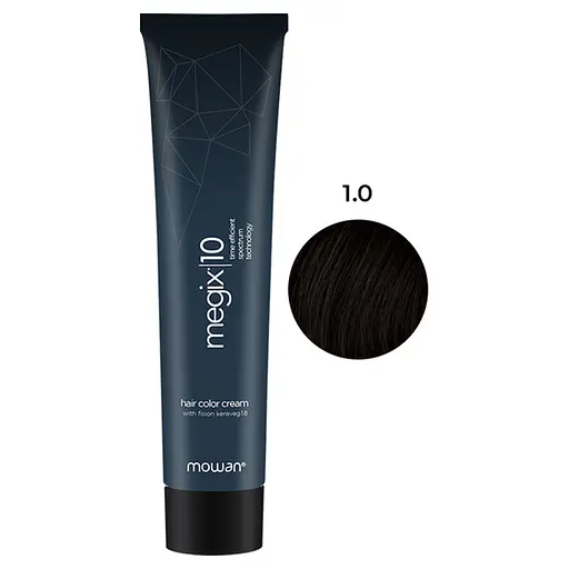 Фарба для волосся з низьким вмістом аміаку Mowan Megix10 1.0 чорний 100 мл - фото 1