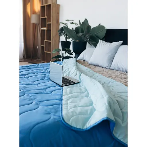 Покривало Sonex Tahiti двостороннє 240х220 см синьо-блакитне (SO102523) - фото 6